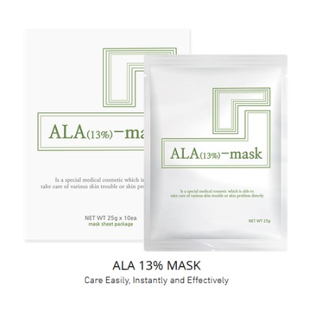 알라 마스크팩 1BOX (10장) 알라13% ALA mask 오메가라이트 / 트러블 피지조절